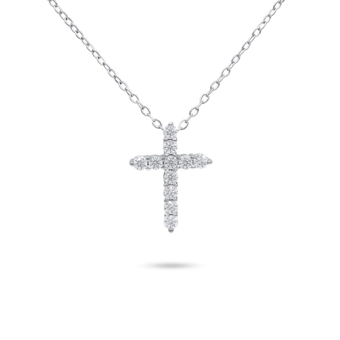 Tiny VVS Moissanite Small Cross Pendant