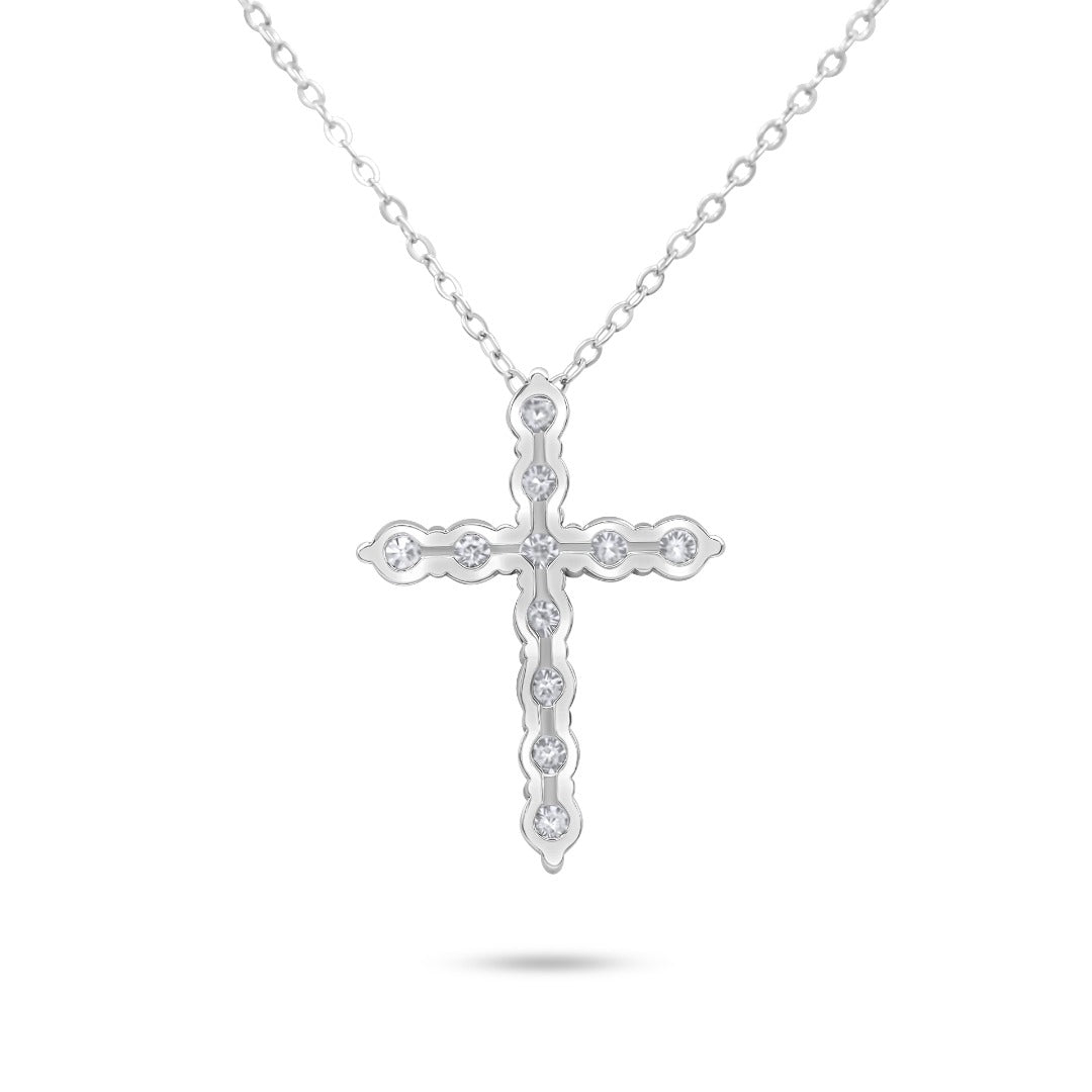 1.1ctw VVS Moissanite Dainty Cross