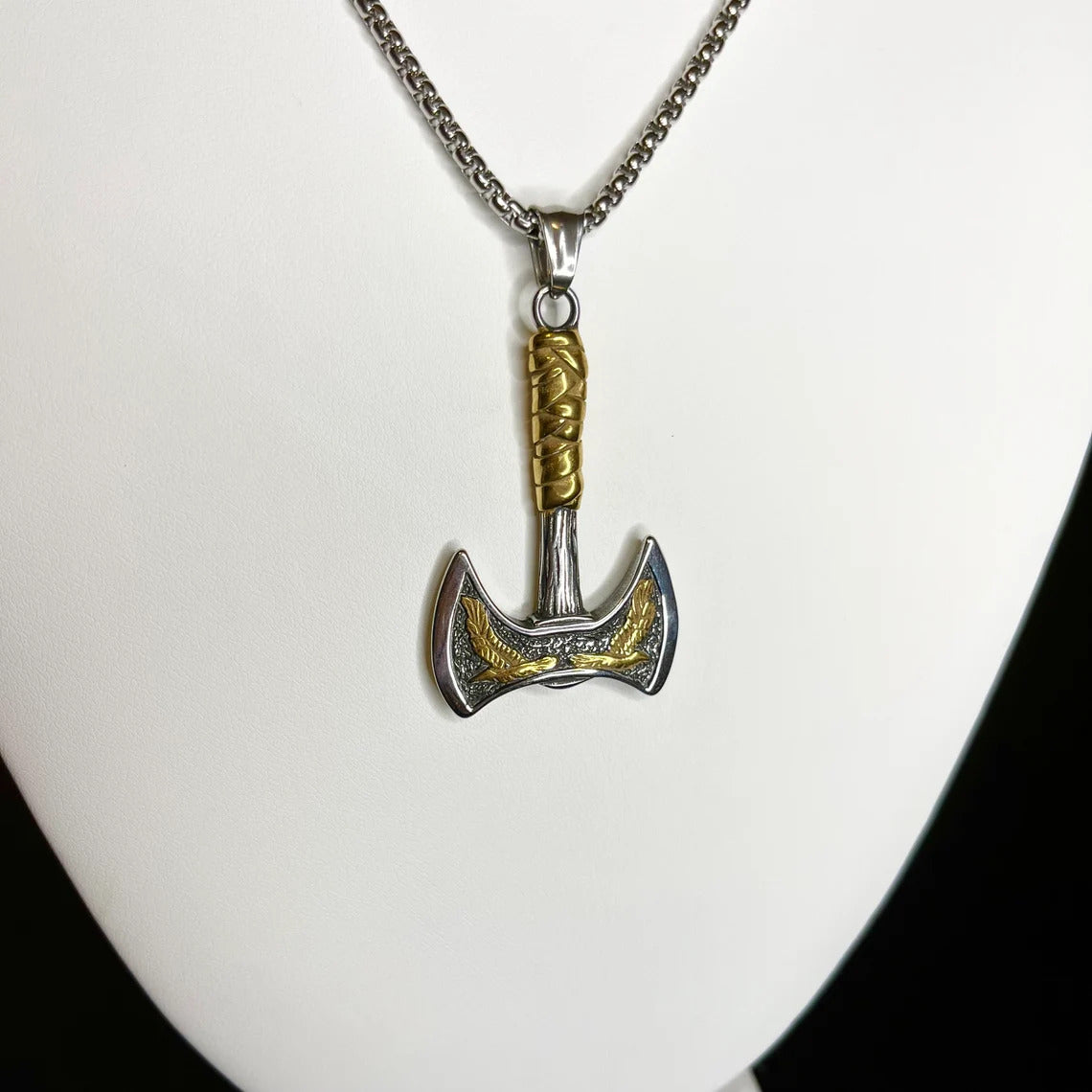 Gold Viking Axe Pendant