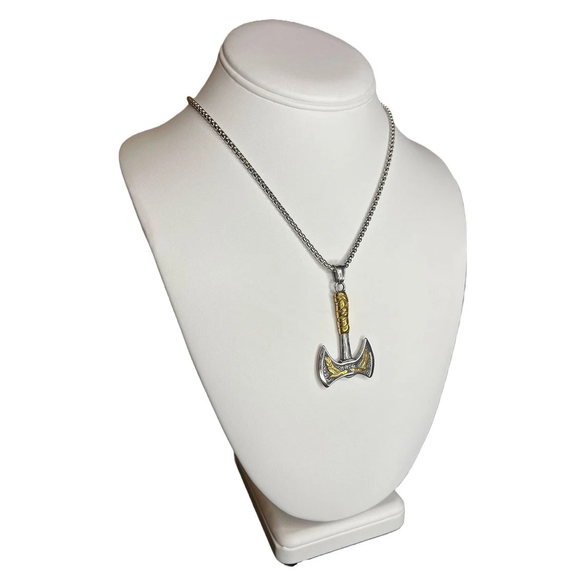Gold Viking Axe Pendant