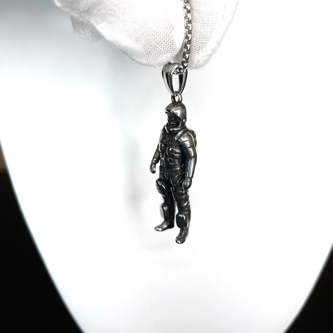 Silver Standing Astronaut Pendant