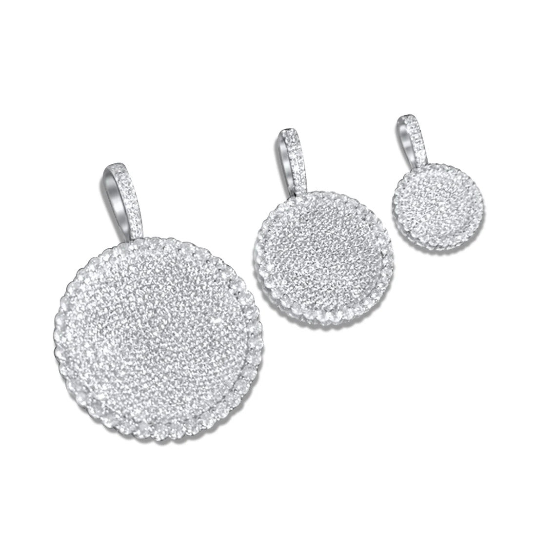 VVS Moissanite Circular Dog Tag Pendant