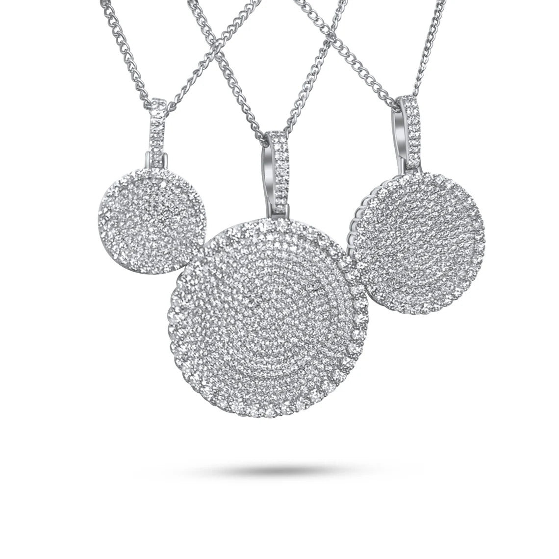VVS Moissanite Circular Dog Tag Pendant