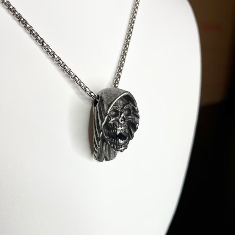 Dark Grim Reaper Skeleton Pendant