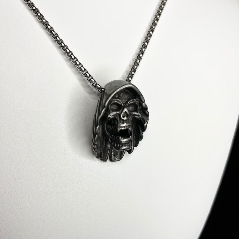 Dark Grim Reaper Skeleton Pendant