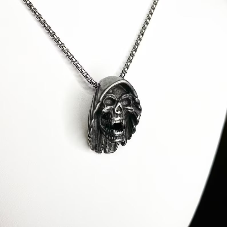 Dark Grim Reaper Skeleton Pendant