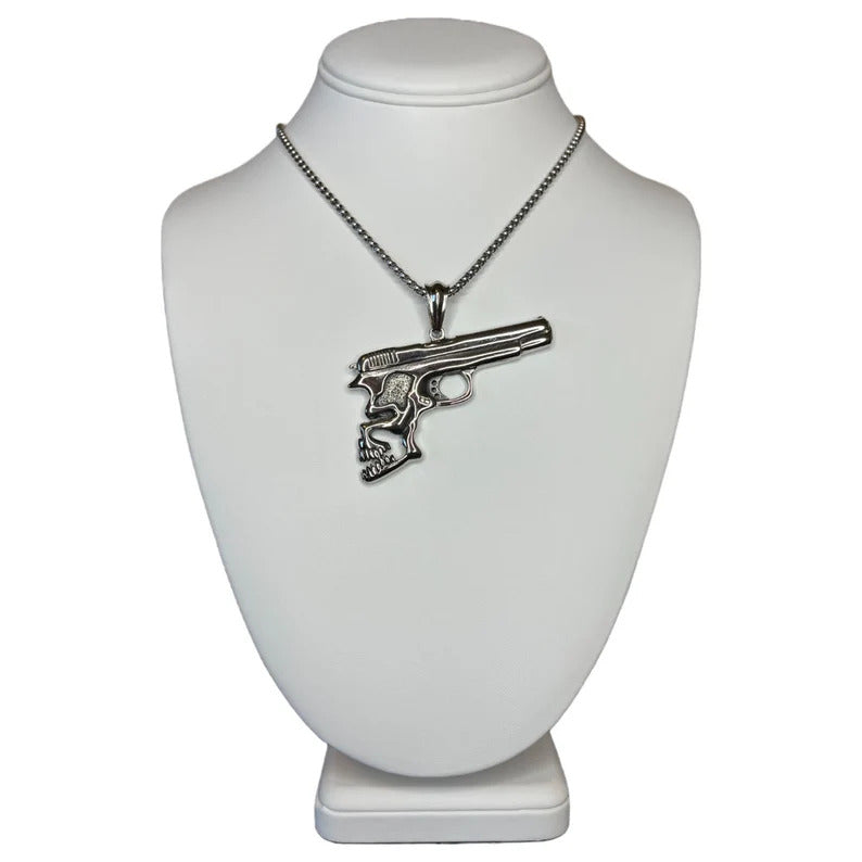 Gothic Skull Pistol Pendant