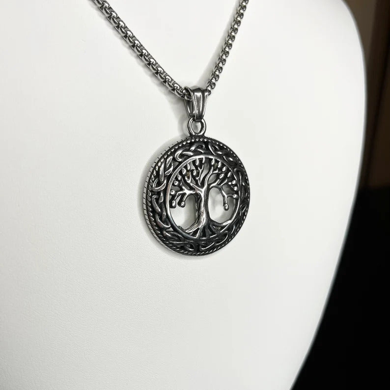 Silver Circular Tree of Life Pendant