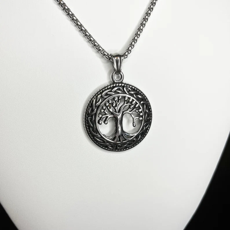 Silver Circular Tree of Life Pendant