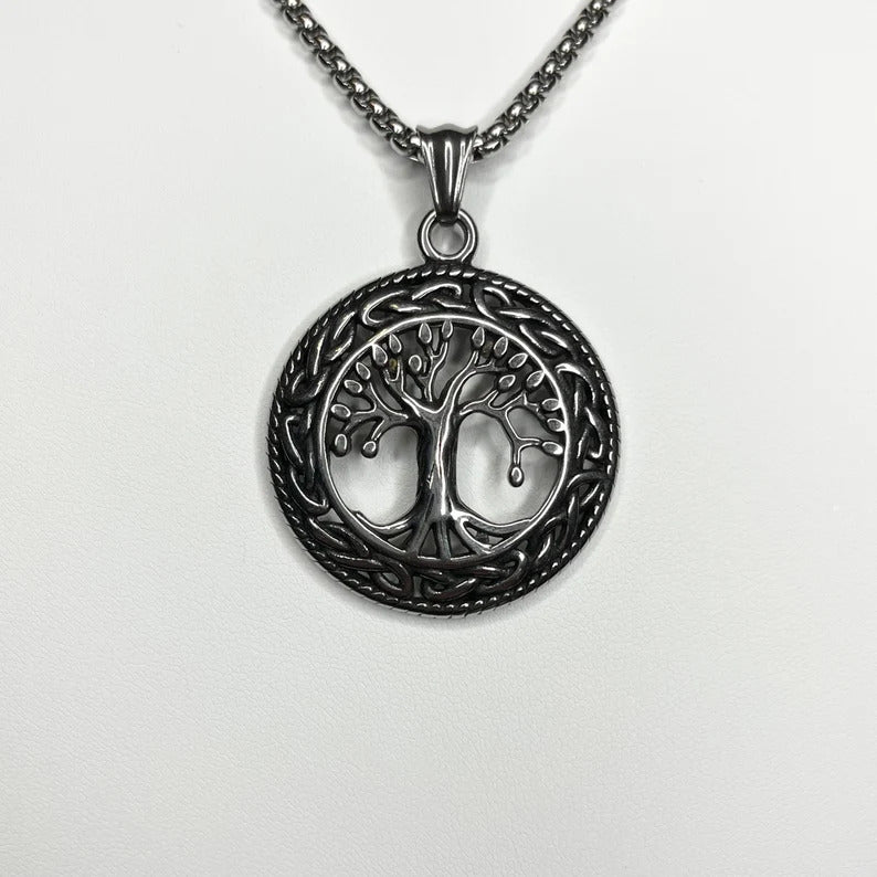 Silver Circular Tree of Life Pendant