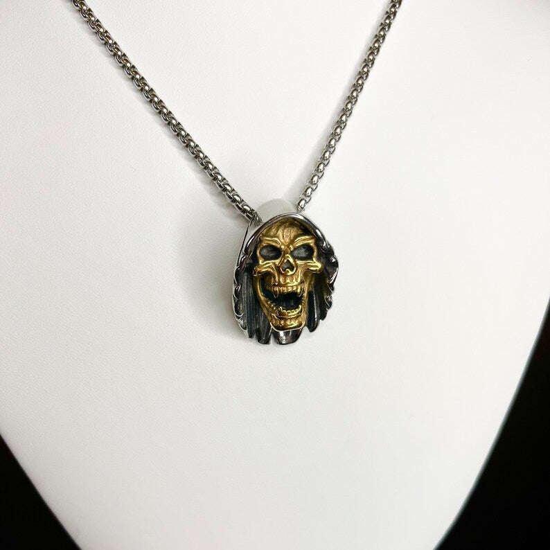 Dark Grim Reaper Skeleton Pendant