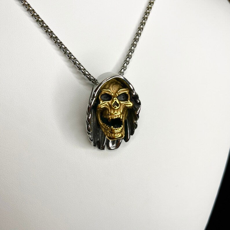 Dark Grim Reaper Skeleton Pendant