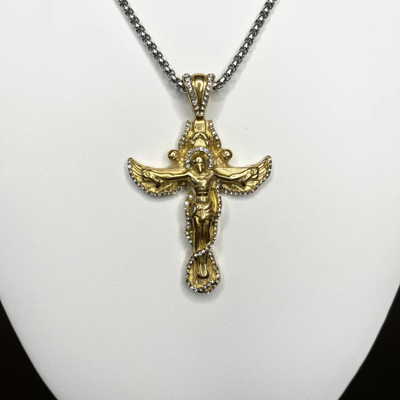 Gold Cross Crucifix Pendant