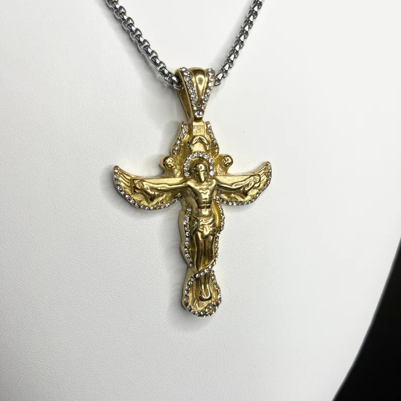Gold Cross Crucifix Pendant