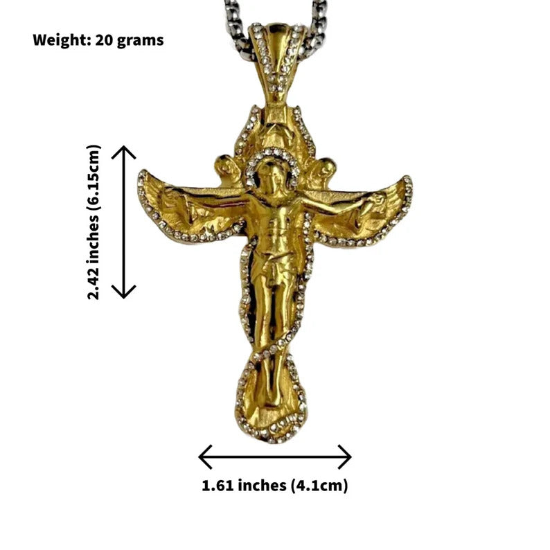 Gold Cross Crucifix Pendant