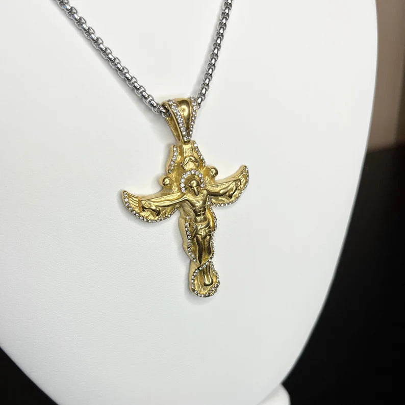 Gold Cross Crucifix Pendant
