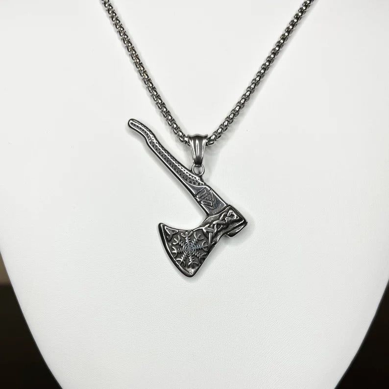 Silver Viking Axe Pendant