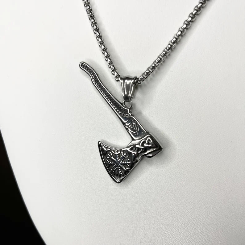 Silver Viking Axe Pendant