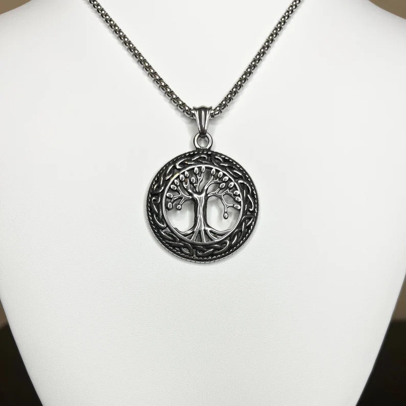Silver Circular Tree of Life Pendant