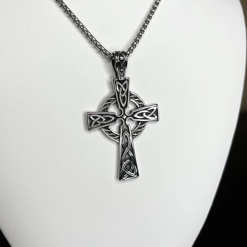 Vintage Celtic Knot Cross Pendant