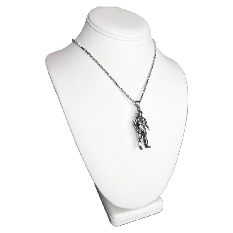 Silver Standing Astronaut Pendant