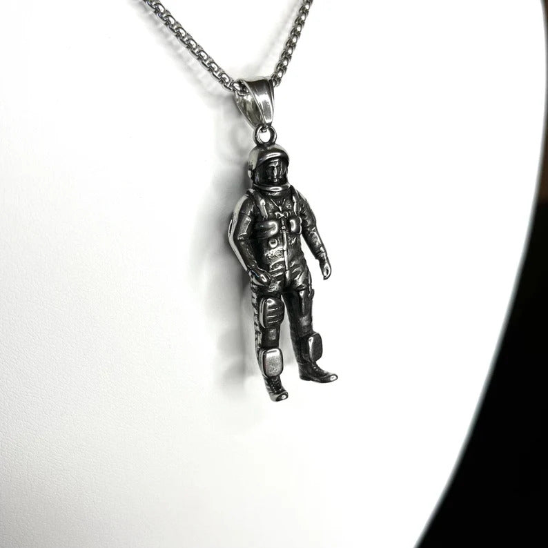 Silver Standing Astronaut Pendant