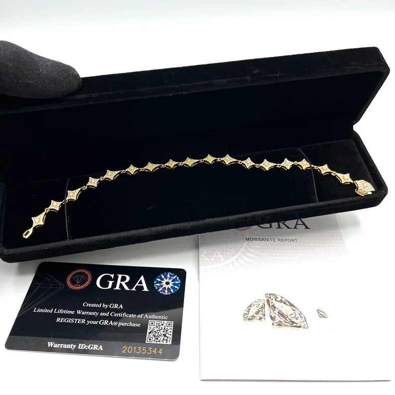 VVS Moissanite Star Link Shaped Bracelet