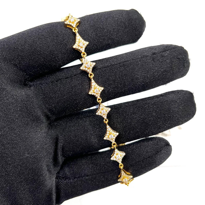VVS Moissanite Star Link Shaped Bracelet
