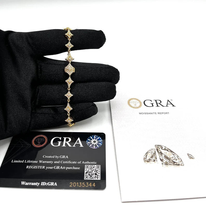 VVS Moissanite Star Link Shaped Bracelet