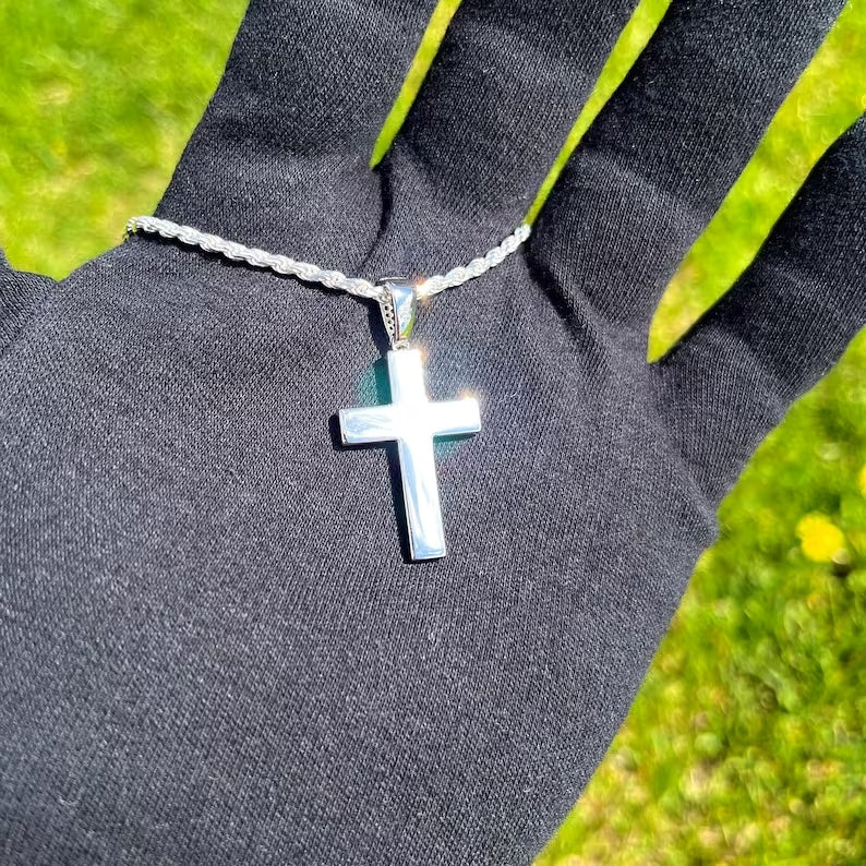 VVS Moissanite Fully Iced 925 Sterling Silver Cross Pendant - Pendant Only