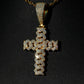 Moissanite Cuban Link Cross Pendant