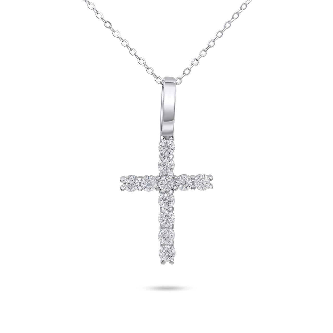 925 Sterling Silver VVS1 Moissanite Cross Pendant