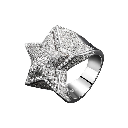 VVS1 Moissanite 925 Sterling Silver Five Star Ring