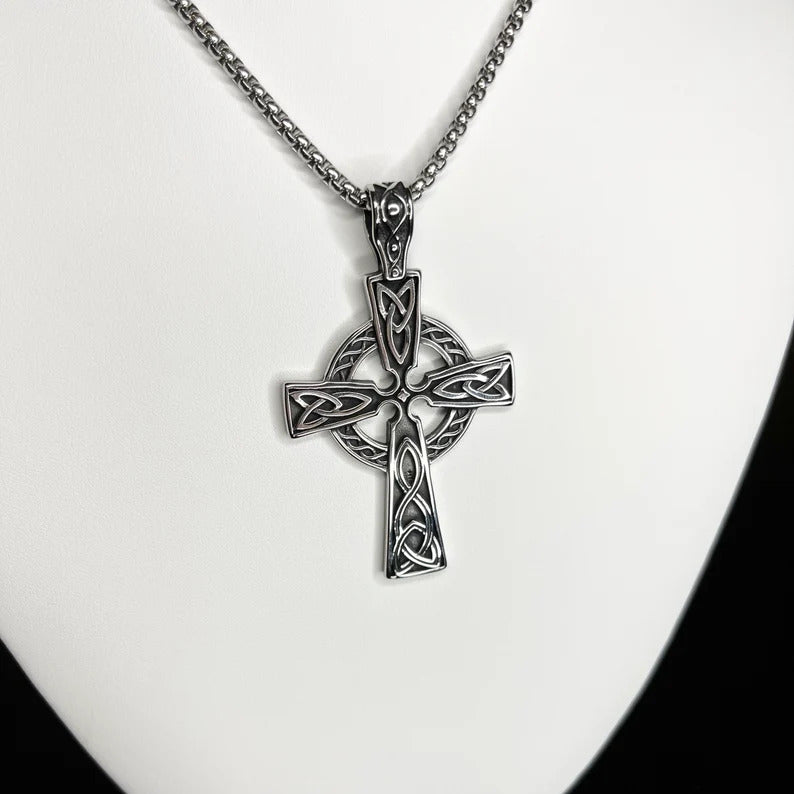 Vintage Celtic Knot Cross Pendant