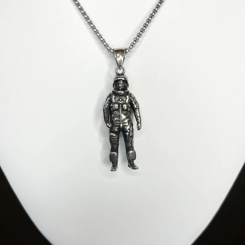 Silver Standing Astronaut Pendant
