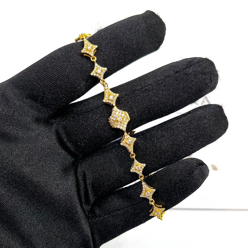 VVS Moissanite Star Link Shaped Bracelet