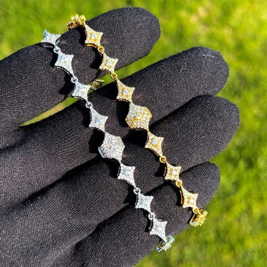 VVS Moissanite Star Link Shaped Bracelet