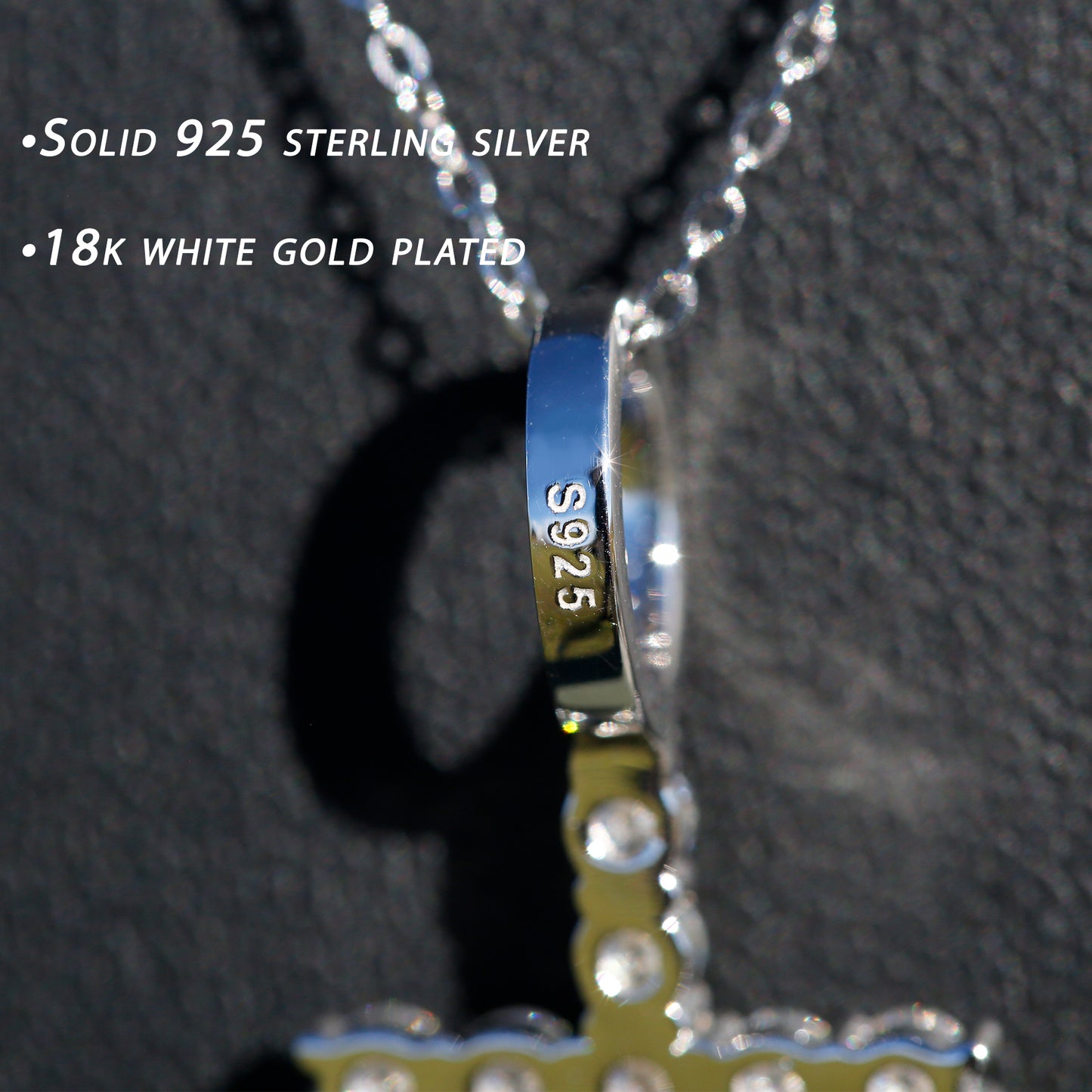 925 Sterling Silver VVS1 Moissanite Cross Pendant
